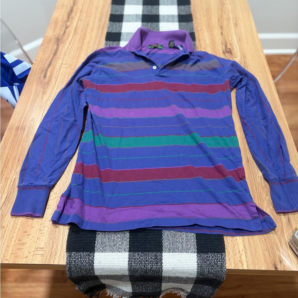 Vintage Striped Purple Polo Shirt